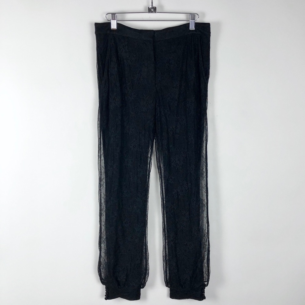 Elizabeth & James Lace Jogger Pants Floral Buttons